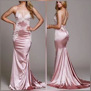 Silk evening gown or prom dress
